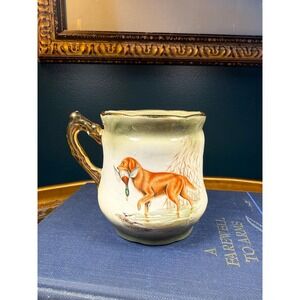 Antique Hunting Dog Mustache Mug c.1890–1910